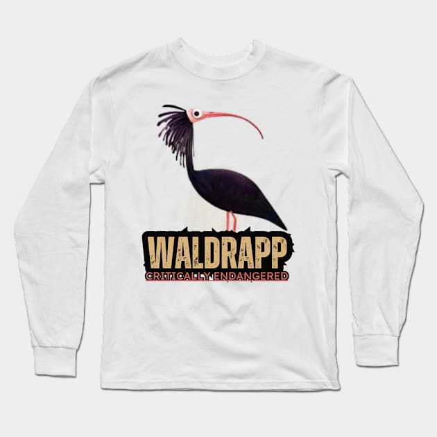 WALDRAPP CRITICALLY ENDANGETED BIRD Long Sleeve T-Shirt by TRACHLUIM